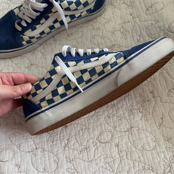 Vans Old Skool Blue Checkerboard Lace Up Women’s 11 Men’s 9.5 - Picture 7 of 11